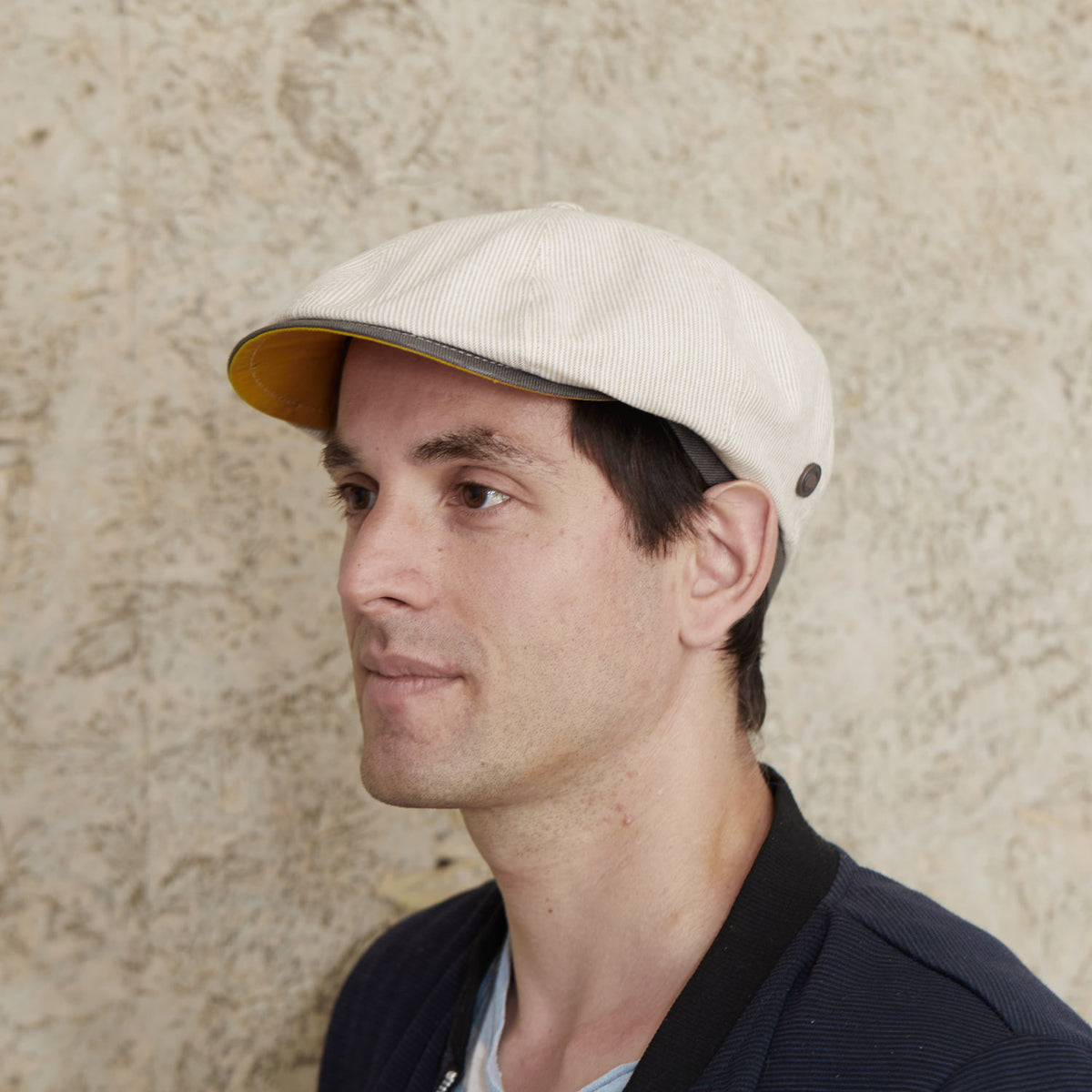Dasmarca Raggie Mini Stripe Cotton / Linen Summer Bakerboy Newsboy Cap