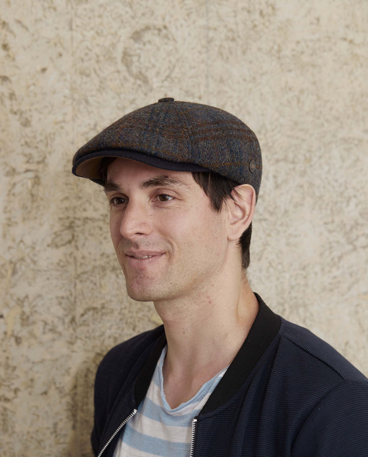 Aaron Harris Tweed wool cap with earflaps - Orchard