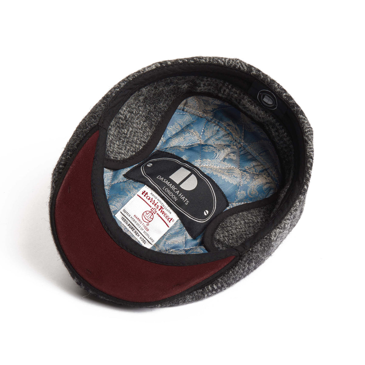 Aaron Harris Tweed wool cap with earflaps - Slate