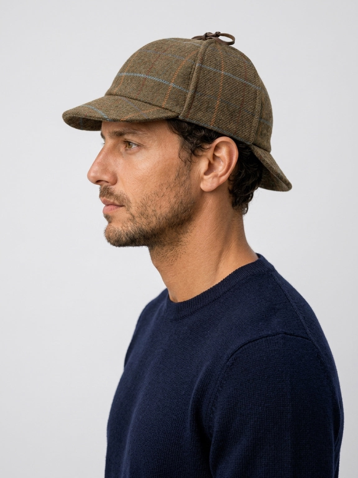 BLAKE Tweed wool Deerstalker, Made in Italy cap - Mustard