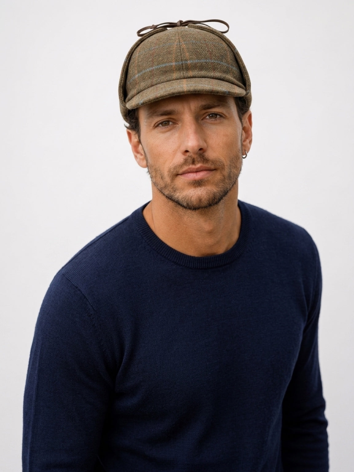 BLAKE Tweed wool Deerstalker, Made in Italy cap - Mustard