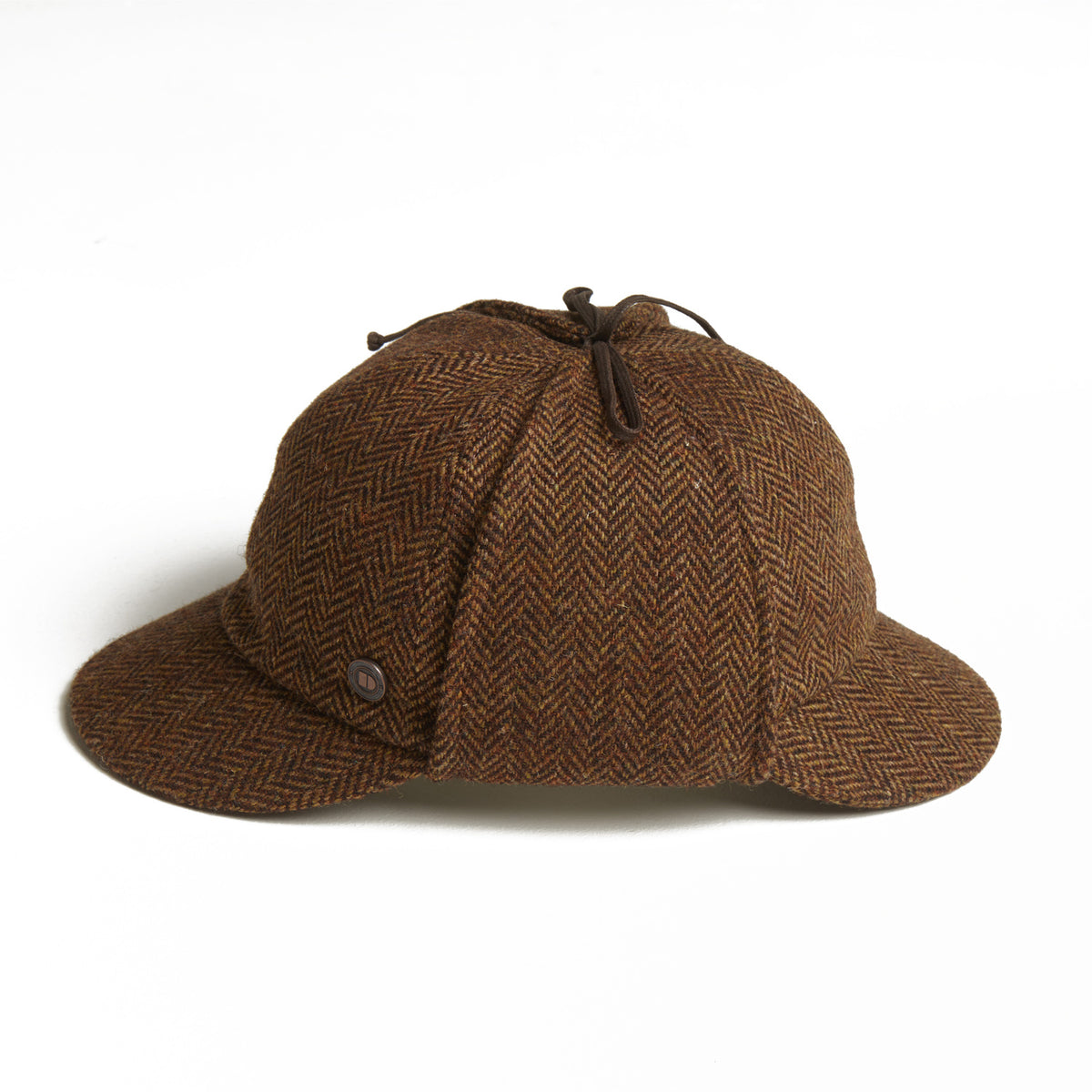 BLAKE Tweed wool Deerstalker, Made in Italy cap - Umber