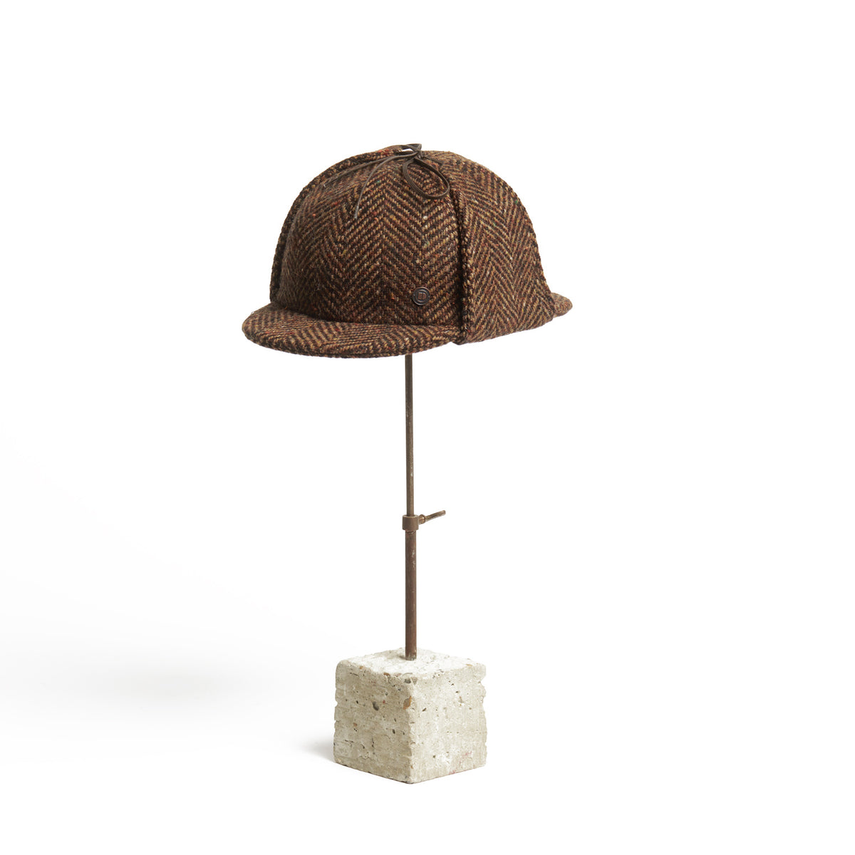 BLAKE Tweed wool Deerstalker, Made in Italy cap - Pecan