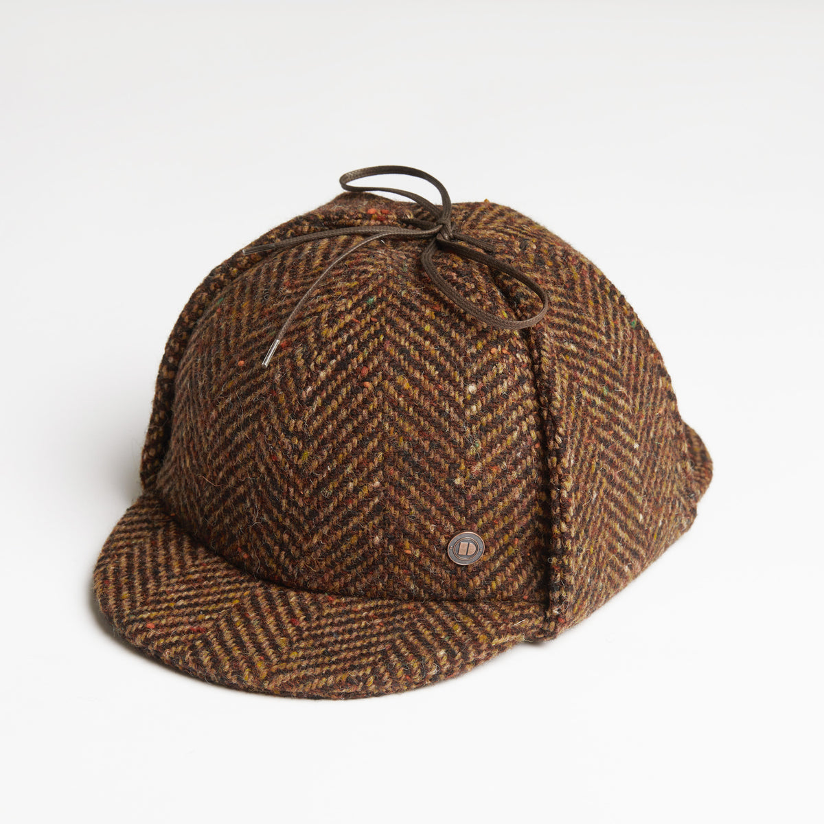 BLAKE Tweed wool Deerstalker, Made in Italy cap - Pecan