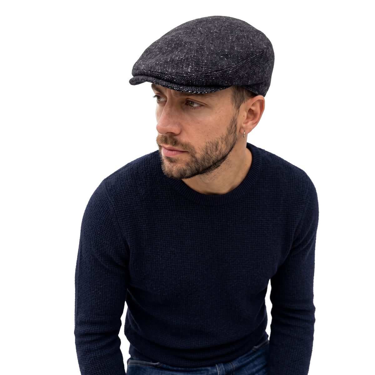 COOPER Italian Tweed Wool Flat Cap - Carbon