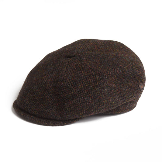 HARRISON - Chestnut - Harris Tweed Newsboy Cap