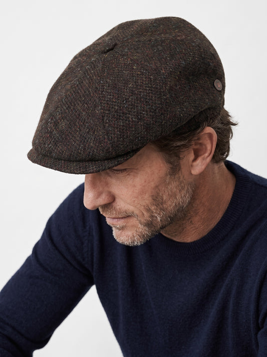 HARRISON - Chestnut - Harris Tweed Newsboy Cap
