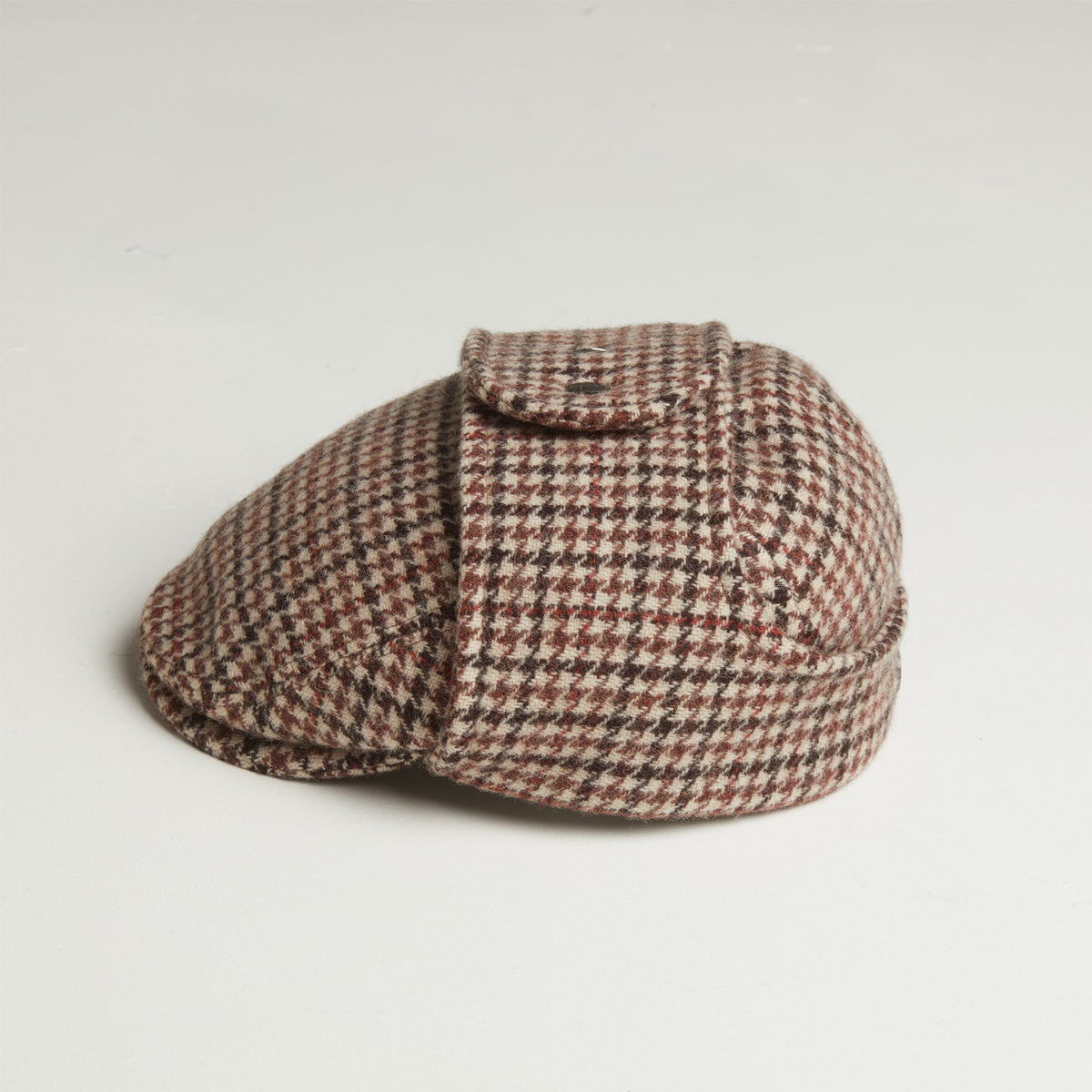 LOGAN tweed virgin wool cap with earflaps, Made in Italy cap - Beige