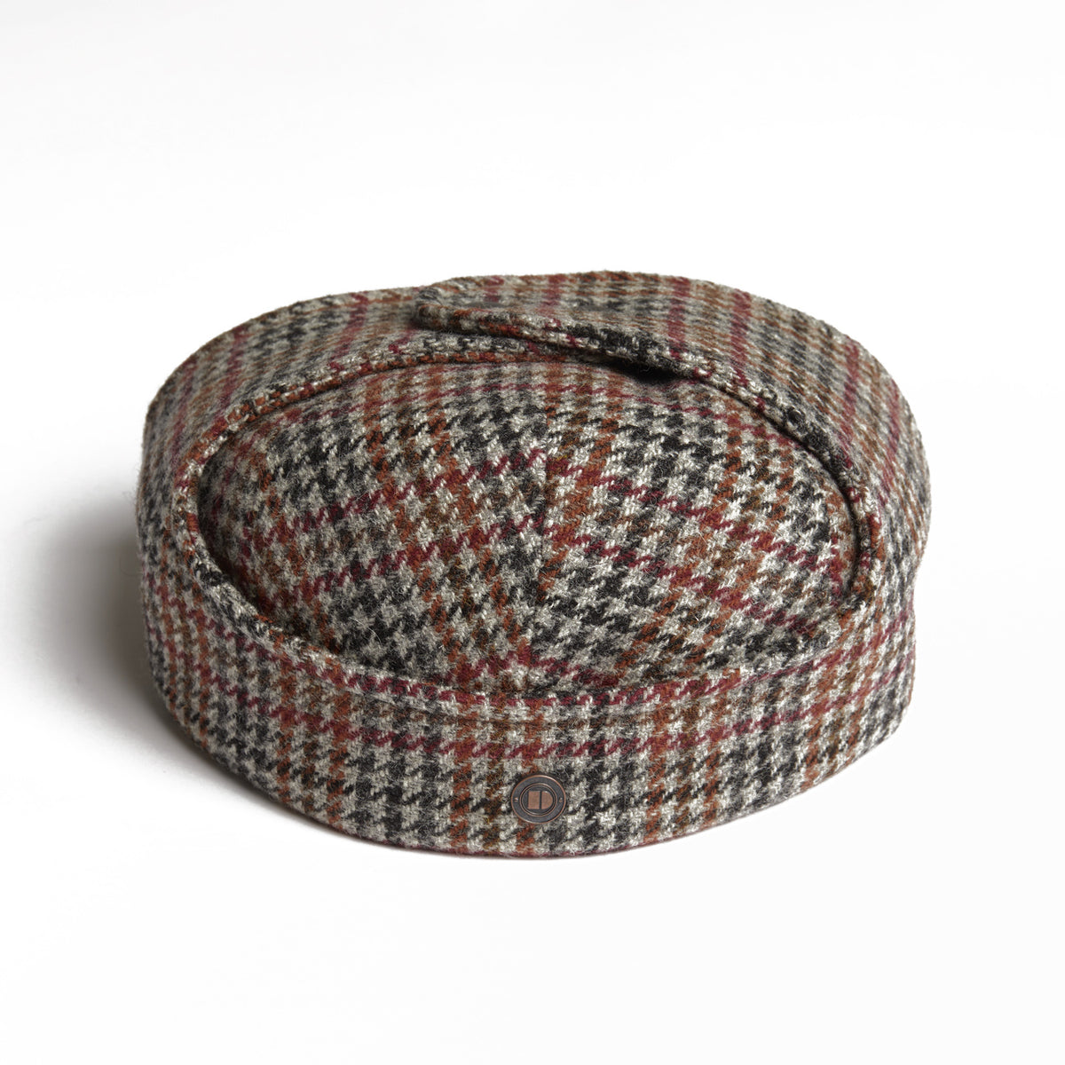 LOGAN tweed virgin wool cap with earflaps, Made in Italy cap - Saddle
