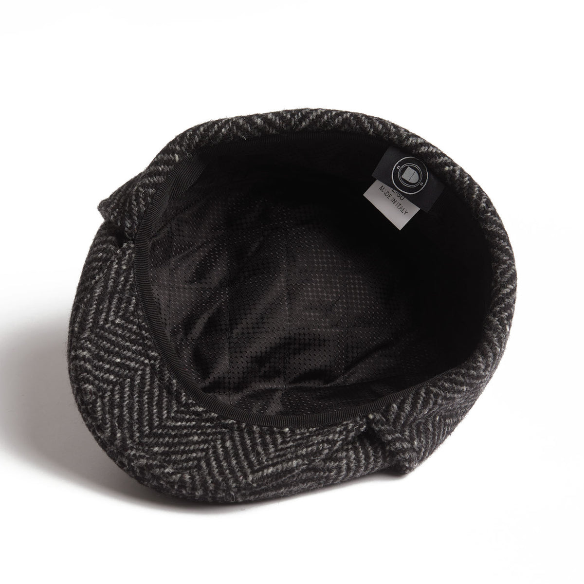 LOGAN tweed virgin wool cap with earflaps, Made in Italy cap - Charcoal