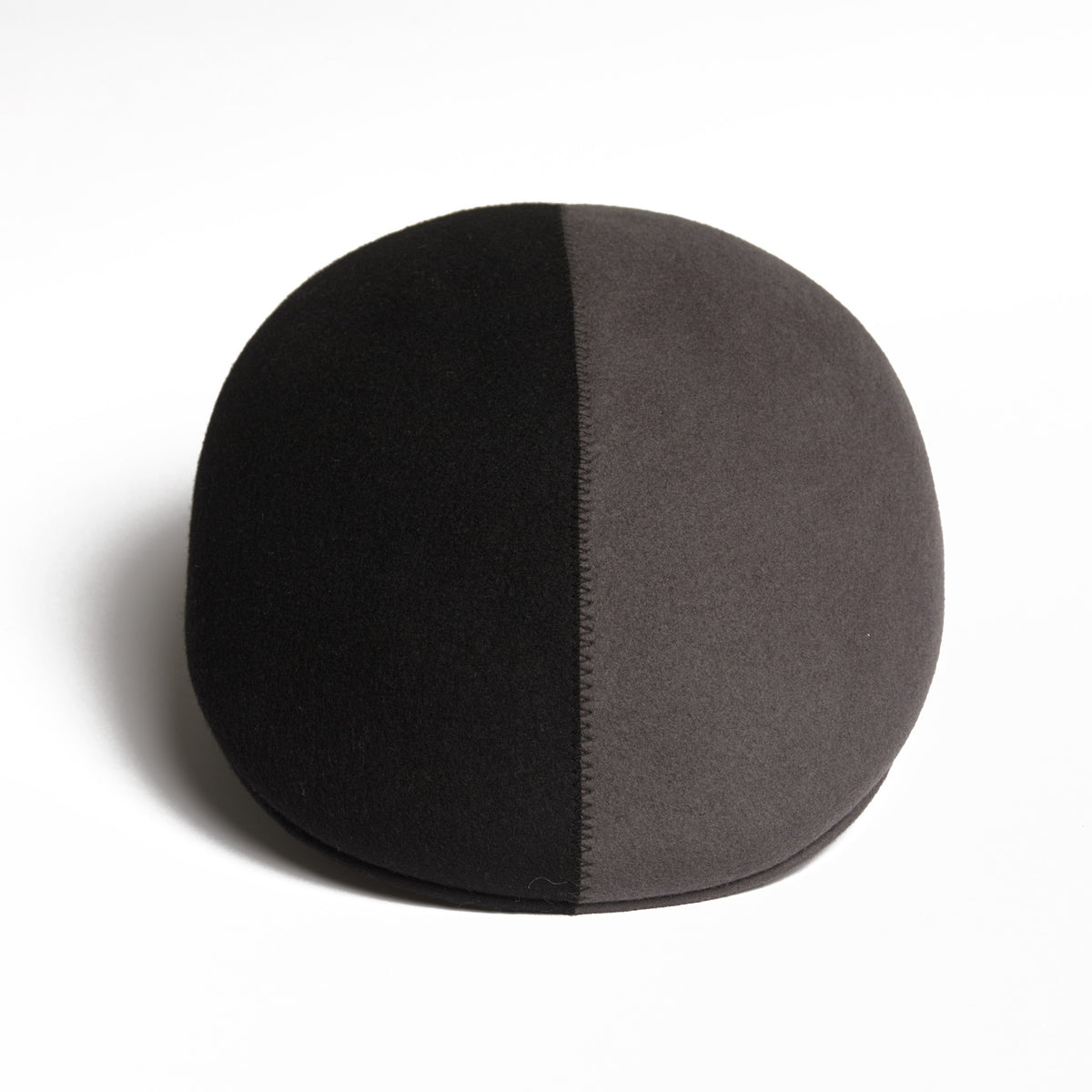 Presley Two-Tone Blocked Felt Cap - Grey Black