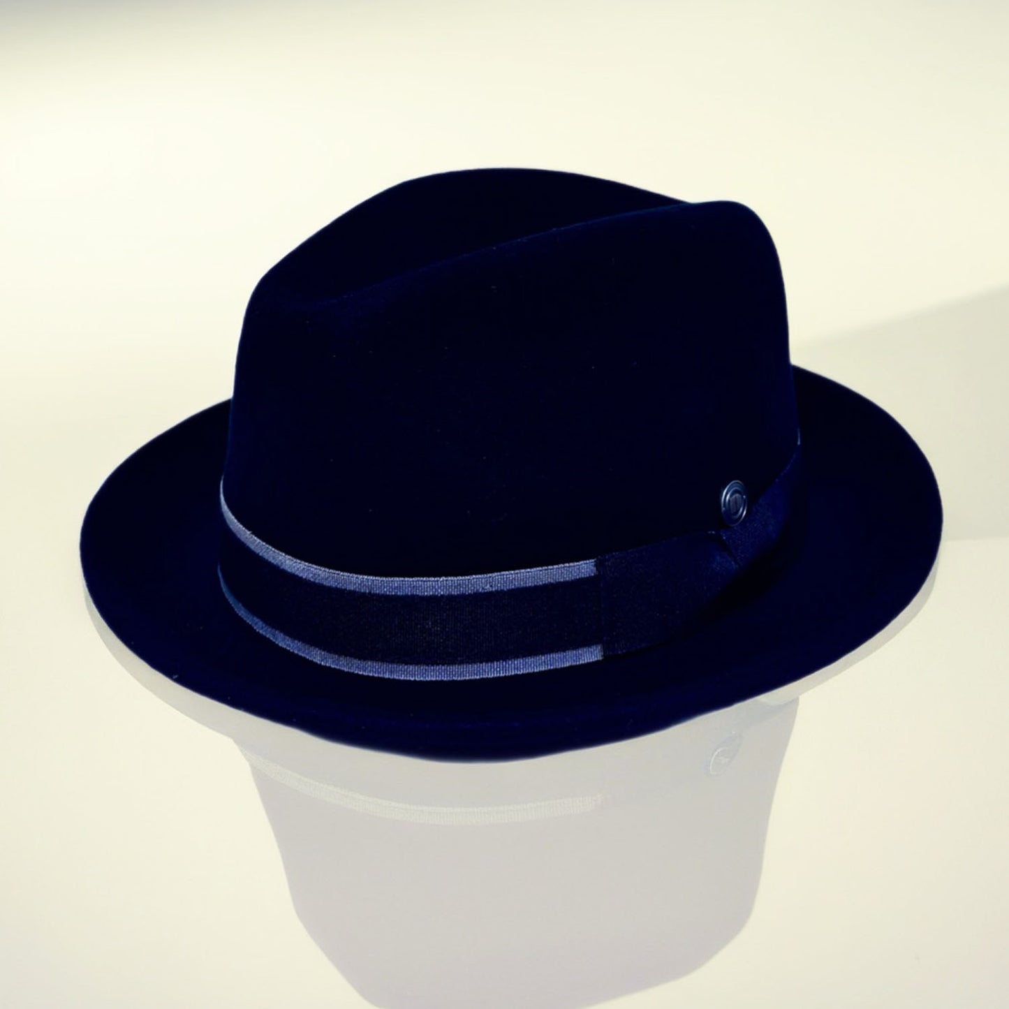 Robin wool felt two tone trilby fedora hat - Black